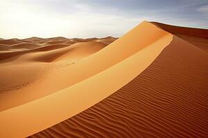 ai généré roulant Orange le sable dunes et le sable ondulations.ai généré. photo