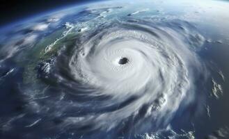 ai généré super typhon, tropical tempête, cyclone, tornade, plus de océan. temps Contexte. génératif ai photo