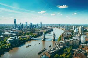 ai généré magnifique Londres et le rivière , Londres ville ai généré photo