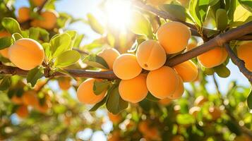 ai généré Frais pêche fruit avec lumière exposition ai génératif photo