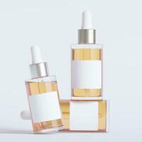 verre bouteille cosmétique le rendu 3d Logiciel illustration avec étiquette et blanc Couleur réaliste texture photo