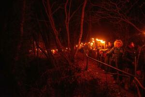 torche procession en attente Noël photo