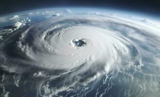 ai généré super typhon, tropical tempête, cyclone, tornade, plus de océan. temps Contexte. génératif ai photo