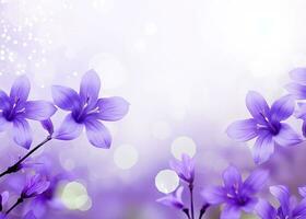 ai généré abstrait printemps Contexte avec violet fleurs. ai généré photo