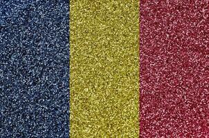 tchad drapeau représenté sur beaucoup petit brillant paillettes. coloré Festival Contexte pour fête photo