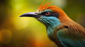 ai généré turquoise sourcillé Motmot dans vibrant couleurs. génératif ai photo