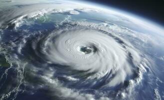 ai généré super typhon, tropical tempête, cyclone, tornade, plus de océan. temps Contexte. génératif ai photo