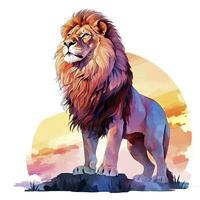 ai généré aquarelle Lion sur une blanc Contexte. pour T-shirt conception. ai généré photo