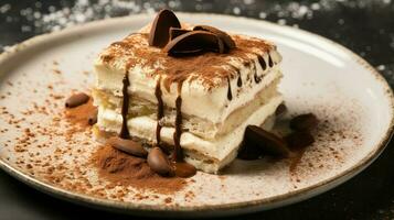 ai généré italien crème tiramisu nourriture photo