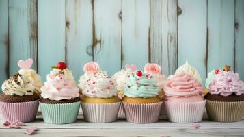 ai généré arrose beaucoup petit gâteau nourriture photo