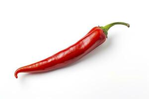 ai généré une rouge le Chili poivre est isolé sur une blanc Contexte. ai généré photo