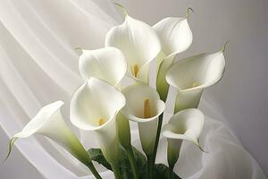 ai généré blanc mariage la nature lis beauté fleur plante fleur flore calla. ai généré photo