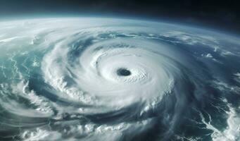 ai généré super typhon, tropical tempête, cyclone, tornade, plus de océan. temps Contexte. génératif ai photo