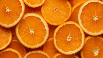 ai généré Orange tranches Contexte. frais, en bonne santé, en bonne santé vie, fruit photo