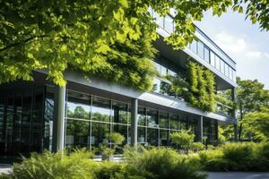 ai généré Bureau bâtiment avec vert environnement. ai généré photo