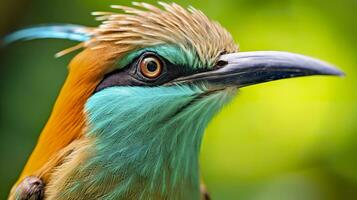 ai généré turquoise sourcillé Motmot dans vibrant couleurs. génératif ai photo