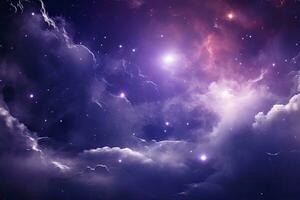 ai généré violet galaxie espace étoiles dans extérieur espace. ai généré photo