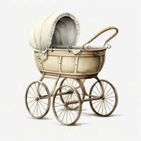 ai généré aquarelle bébé le chariot clipart sur blanc Contexte. ai généré photo