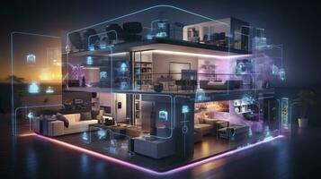 ai généré connecté vie, le iot révolution dans intelligent maisons. ai généré photo