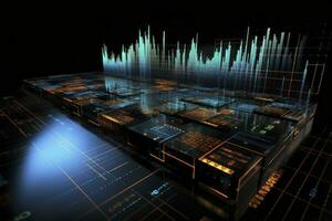 ai généré numériquement généré devise et échange Stock graphique pour la finance et économie basé ordinateur Logiciel et codage afficher. ai généré photo