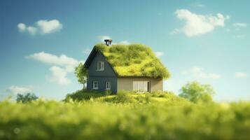 ai généré vert et écologiquement amical logement concept. ai généré photo