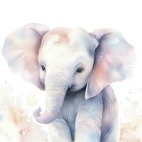 ai généré aquarelle bébé l'éléphant. ai généré photo