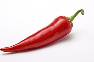 ai généré une rouge le Chili poivre est isolé sur une blanc Contexte. ai généré photo