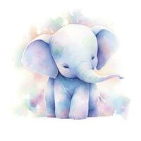 ai généré aquarelle bébé l'éléphant. ai généré photo