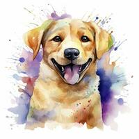 ai généré aquarelle chien agrafe art sur blanc Contexte. ai généré photo