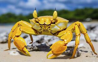 ai généré Jaune terre crabe. ai généré photo