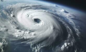 ai généré super typhon, tropical tempête, cyclone, tornade, plus de océan. temps Contexte. génératif ai photo