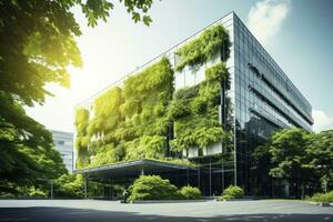 ai généré Bureau bâtiment avec vert environnement. ai généré photo