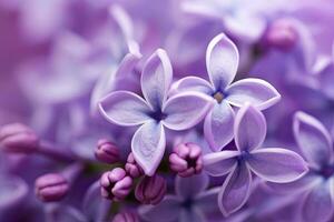 ai généré lilas fleur macro Contexte avec copie espace. ai généré photo