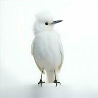 ai généré blanc oiseau mignonne sur blanc Contexte. haute résolution. ai génératif photo