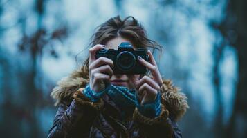 ai généré une la personne prise une photo, photographier cette parfait temps de le journée photo