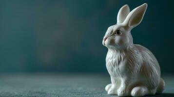 ai généré lapin figurine. symbole de une content Pâques journée. photo
