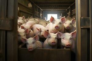 ai généré porcelets sur le ferme photo