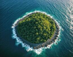 ai généré aérien vue de magnifique île. ai généré photo