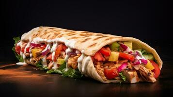 ai généré délicieux et juteux poulet kebab ai génératif photo