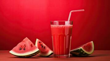 ai généré Frais pastèque jus avec menthe feuille ai génératif photo