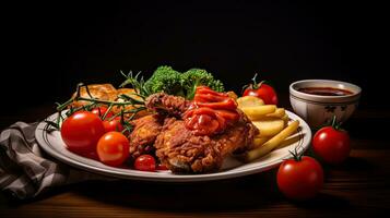 ai généré chaud et épicé frit poulet ai génératif photo