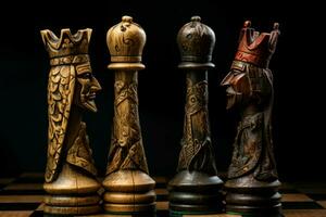 ai généré classique Roi reine échecs. produire ai photo