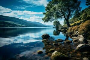 ai généré loch ness lac. produire ai photo