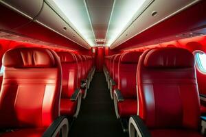 ai généré rigide vide avion rouge intérieur. produire ai photo