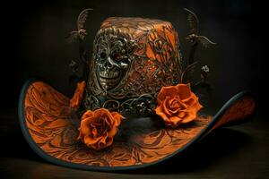 ai généré décoratif Halloween chapeau. produire ai photo