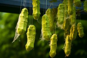 ai généré mauvais pour la santé vert luffa plante avec Jaune infection maladie. produire ai photo