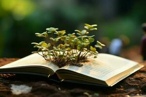 ai généré de plante à page durable papier production pour artisanat manuels et promouvoir éco conscient les pratiques ai généré photo