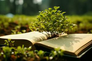 ai généré de plante à page durable papier production pour artisanat manuels et promouvoir éco conscient les pratiques ai généré photo