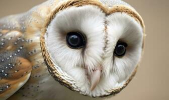 ai généré tyto Alba diriger, une commun Grange hibou. proche en haut. génératif ai photo