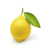 ai généré citron avec feuille isolé sur blanc Contexte. ai généré photo